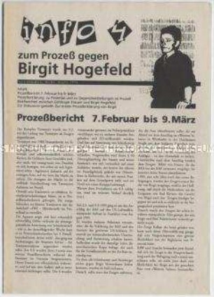 Sonderdruck zum Prozess gegen die RAF-Aktivistin Birgit Hogefeld