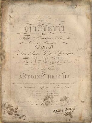 Six quintetti pour flûte, hautbois, clarinette, cor et basson : op. 91, 3. En Re majeur