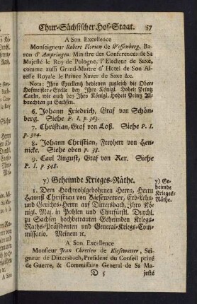 57-67, y. Geheimde Krieges-Raethe - z. Geheimde Raethe