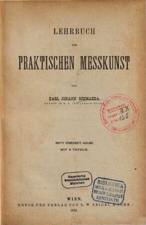 Lehrbuch der praktischen Messkunst