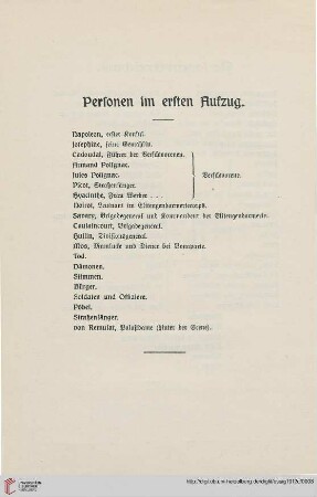 Personen im ersten Aufzug