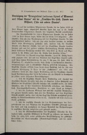 31-40, Vereinigung der "Evangelical Lutheran Synod of Missouri an Other States" mit der "Deutschen Ev.-Luth. Synode von Missouri, Ohio und anderen Staaten"