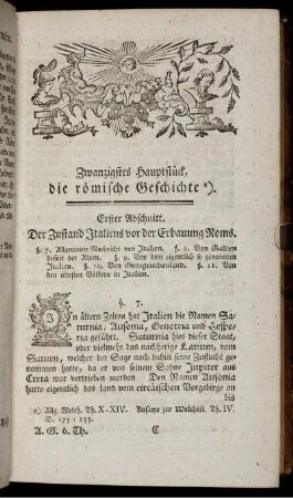 Zwanzigstes Hauptstück. Die römische Geschichte