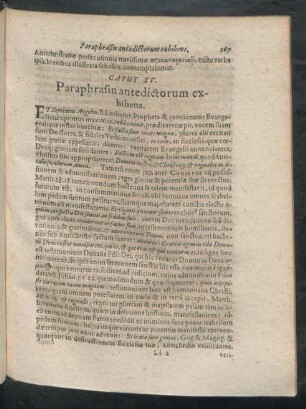 Caput XV. Paraphrasin antedictorum exhibens