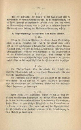 b) Schwachsinnige, taubstumme und blinde Kinder