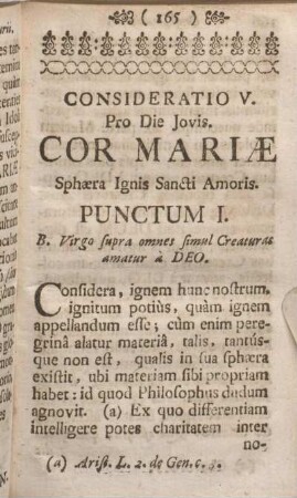 Consideratio V. Pro Die Jovis.