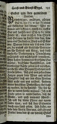 Gebet um den gemeinen Frieden. - Gebet um die Begierde und Verlangen nach dem ewigen Leben.