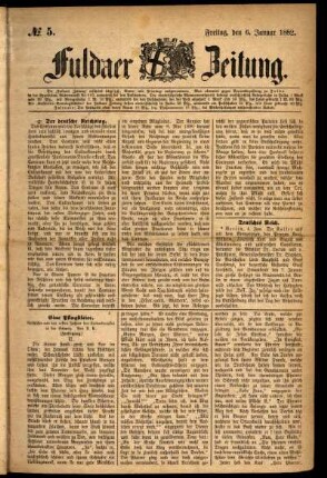 Ausgabe vom Freitag, den 06. Januar 1882.