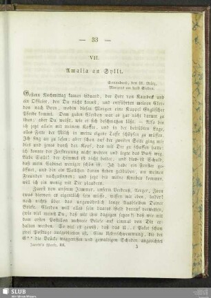 VII. Amalia an Sylli