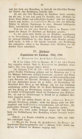 40-75, IV. Abschnitt. Organisation der Carolina