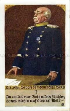 Postkarte des Vereins "Nordmark" mit Bismarck-Porträt