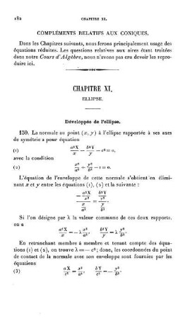 Chapitre XI - Chapitre XVII. Ellipse. Hyperbole. Parabole. Résolution Graphique.