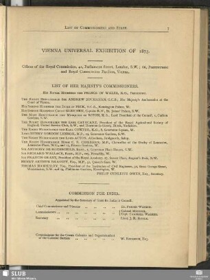 List Of Her Majesty's Commissioners