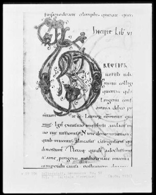 Lateinische Grammatik des Priscian, Ms. 59, folio ?, Initiale B(reviter)