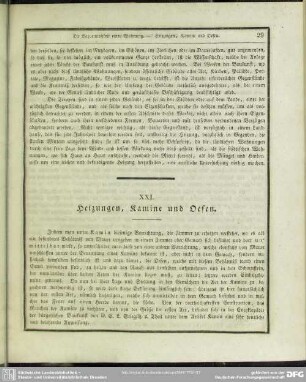 XXI. Heizungen, Kamine, Oefen