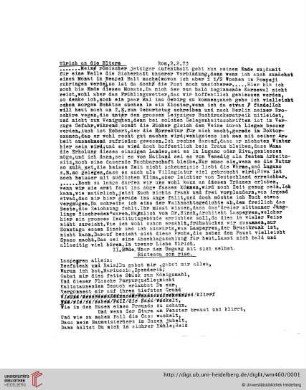Briefe von und an Ulrich und Ulrike von Wilamowitz-Moellendorff ("1. Abschrift"): Brief von Ulrich von Wilamowitz-Moellendorff an Arnold von Wilamowitz-Moellendorff und Ulrike von Wilamowitz-Moellendorff