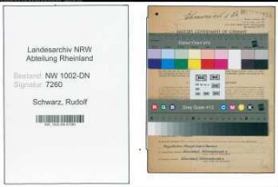 Entnazifizierung Rudolf Schwarz, geb. 31.03.1906 (Techn.Angest.)