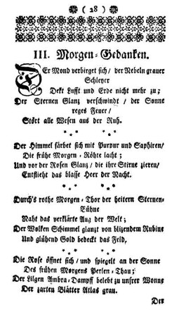 III. Morgen-Gedanken.