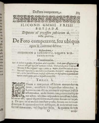 Disputatio [...] quarta, Foro competente, feu ubi quis agere & conveniri debeat.