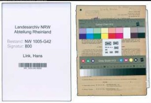 Entnazifizierung Hans Link , geb. 20.03.1902 (Fahrer)