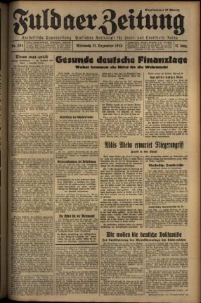 Erste Ausgabe vom Mittwoch, den 11. Dezember 1935.