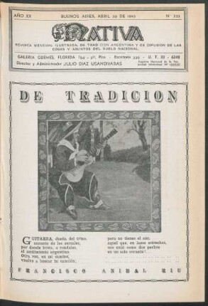 20.1943=Nr. 232: Nativa, 20.1943=Nr. 232