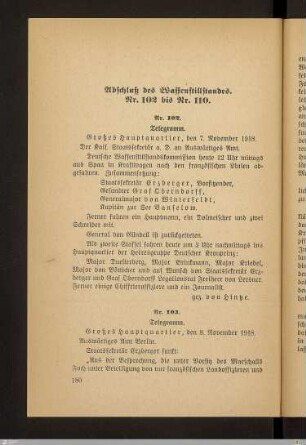 Abschluß des Waffenstillstandes