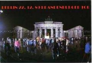 Postkarte zur Öffnung des Brandenburger Tores 1989