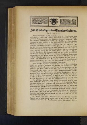 Zur Psychologie des Theaterdirektors