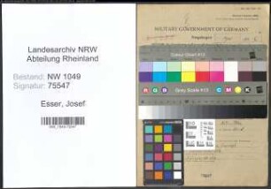 Entnazifizierung Josef Esser , geb. 14.06.1918 (Mechanikermeister)