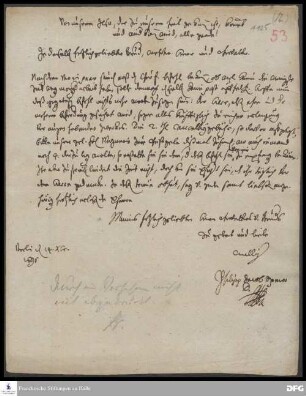 Brief von Philipp Jakob Spener an August Hermann Francke.