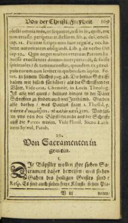 20. Von Sacramenten in gemein.
