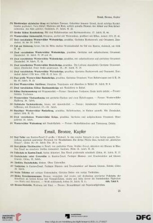 Email, Bronze, Kupfer (Nr. 392-437)