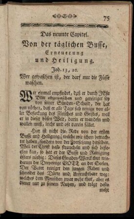 Das neunte Capitel. Von der täglichen Busse, Erneuerung und Heilgung.