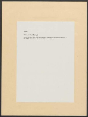 Fehlt: Prof. Max Slevogt