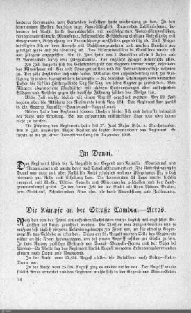 Die Kämpfe an der Straße Cambrai - Arras.