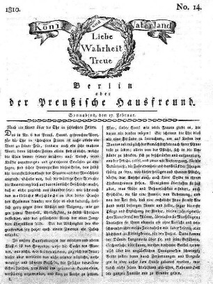 Nr. 14., 17. Februar 1810