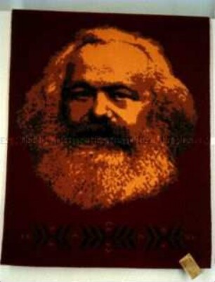 Wandteppich mit Porträt von Karl Marx