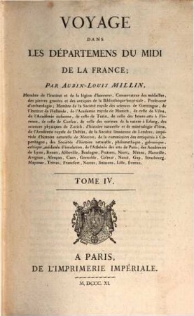 Voyage dans les départemens du Midi de la France, 4,1