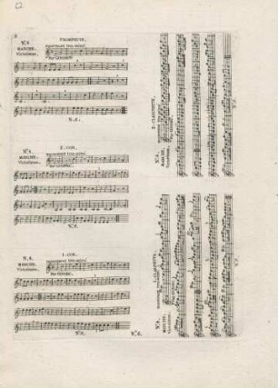 No. 4 Marche. Victorieuse. Trompette, 2.Cor, 1.Cor, 1.Clarinette, 2.Clarinette