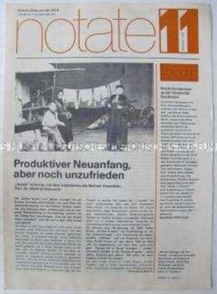 Mitteilungsblatt des Brecht-Zentrums der DDR u.a. über die Arbeit des "Berliner Ensembles"