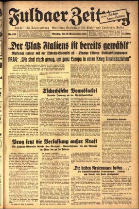 Ausgabe vom Montag, den 19. September 1938.