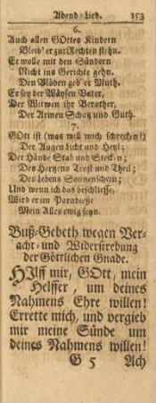Buß-Gebeth wegen Veracht- und Widerstrebung der Göttlichen Gnade