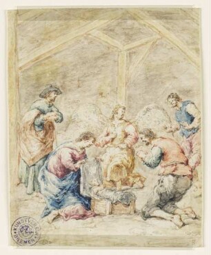 Anbetung der Hirten, Blatt 3 der Folge: "Leben Christi"