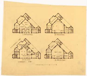 Geschäftshaus Knesebeck-/Hardenbergstraße, Berlin-Charlottenburg: Grundriss EG, 1. OG, 2. OG, 3. OG