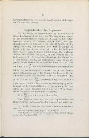 Empfindlichkeit des Apparates.