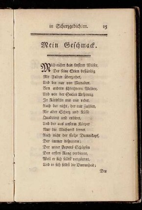 Mein Geschmack.