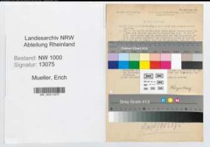Entnazifizierung Erich Mueller, geb. 28.01.1912 (Postinspektor)