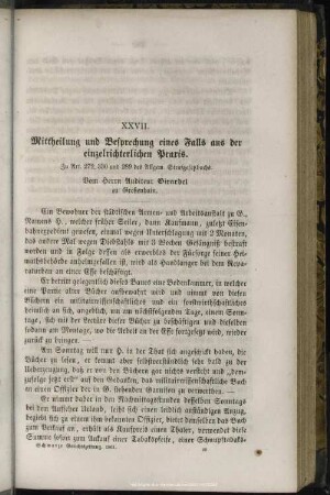 XXVII. Mittheilung und Besprechung eines Falls aus der einzelrichterlichen Praxis : Zu Art. 272, 330 und 289 des Allgem. Strafgesetzbuchs