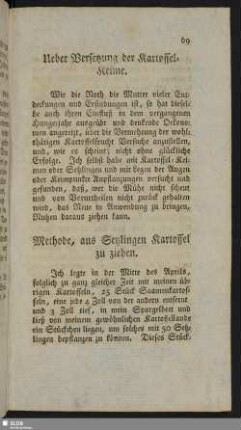 Methode, aus Setzlingen Kartoffeln zu ziehen
